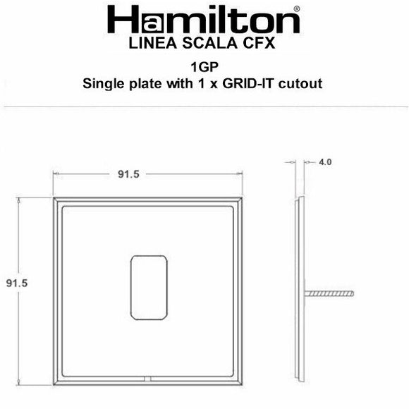 Hamilton LSX1GPEB-EB Linea-Scala CFX Grid-IT Etrium Bronze Frame/Etrium Bronze Front 1 Gang Grid Fix Aperture Plate with Grid Insert