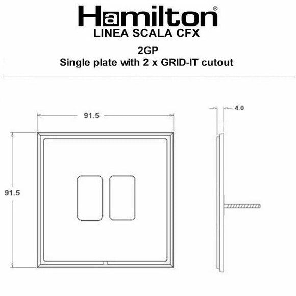 Hamilton LSX2GPRB-RB Linea-Scala CFX Grid-IT Richmond Bronze Frame/Richmond Bronze Front 2 Gang Grid Fix Aperture Plate with Grid Insert