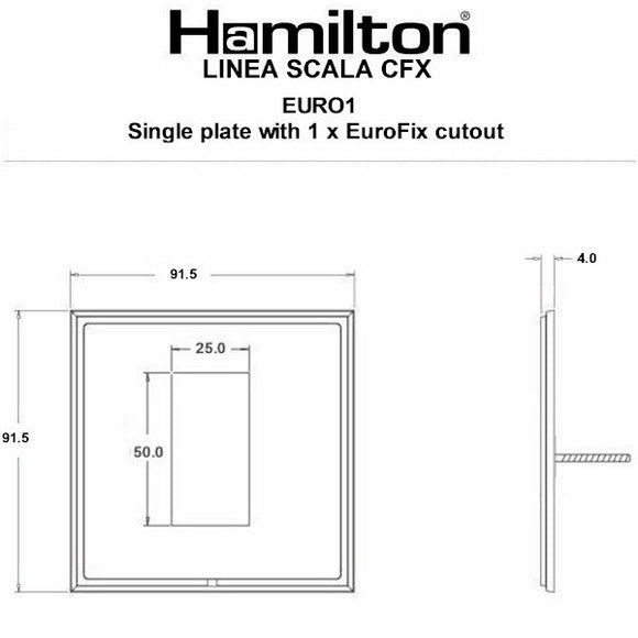 Hamilton LSXEURO1RB-RB Linea-Scala CFX EuroFix Richmond Bronze Frame/Richmond Bronze Front Single Plate complete with 1 EuroFix Aperture 25x50mm and Grid Insert