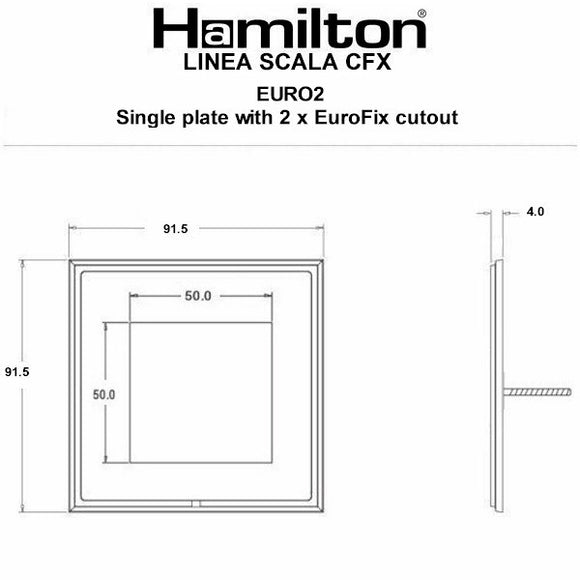 Hamilton LSXEURO2RB-RB Linea-Scala CFX EuroFix Richmond Bronze Frame/Richmond Bronze Front Single Plate complete with 2 EuroFix Apertures 50x50mm and Grid Insert