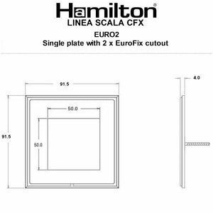 Hamilton LSXEURO2EB-EB Linea-Scala CFX EuroFix Etrium Bronze Frame/Etrium Bronze Front Single Plate complete with 2 EuroFix Apertures 50x50mm and Grid Insert