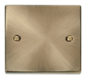 Click® Scolmore Deco® VPAB060 1 Gang Blank Plate Antique Brass  Insert