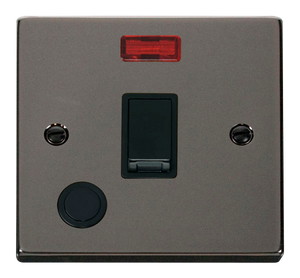 Click® Scolmore Deco® VPBN023BK 20A DP Switch With Neon Black Nickel Black Insert