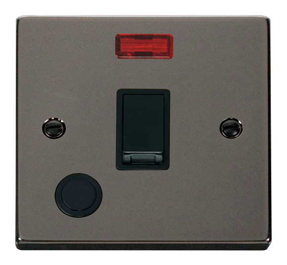 Click® Scolmore Deco® VPBN023BK 20A DP Switch With Neon Black Nickel Black Insert