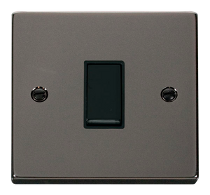 Click® Scolmore Deco® VPBN025BK 10AX 1 Gang Intermediate Plate Switch Black Nickel Black Insert