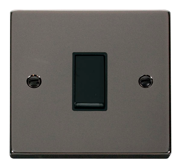 Click® Scolmore Deco® VPBN025BK 10AX 1 Gang Intermediate Plate Switch Black Nickel Black Insert