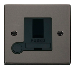 Click® Scolmore Deco® VPBN051BK 13A DP Switched Fused Connection Unit Black Nickel Black Insert