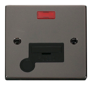 Click® Scolmore Deco® VPBN053BK 13A Fused Connection Unit With Neon Black Nickel Black Insert
