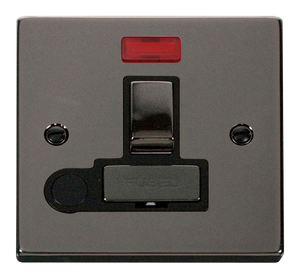 Click® Scolmore Deco® VPBN552BK 13A Ingot DP Switched Fused Connection Unit With Neon Black Nickel Black Insert