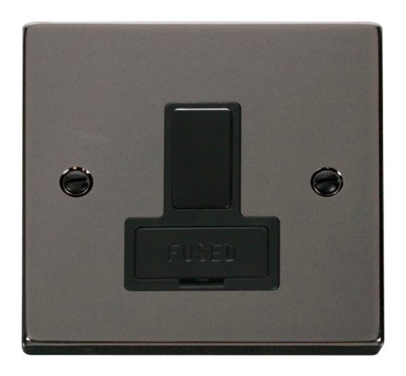 Click® Scolmore Deco® VPBN651BK 13A DP Switched Fused Connection Unit Black Nickel Black Insert
