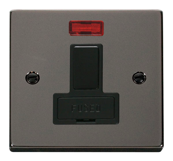 Click® Scolmore Deco® VPBN652BK 13A DP Switched Fused Connection Unit With Neon Black Nickel Black Insert