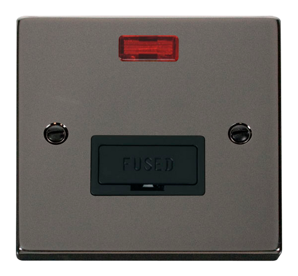 Click® Scolmore Deco® VPBN653BK 13A Fused Connection Unit With Neon Black Nickel Black Insert