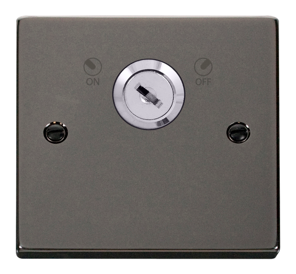 Click® Scolmore Deco® VPBN660 20A Double Pole Key Lockable Switch Black Nickel  Insert