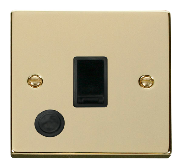 Click® Scolmore Deco® VPBR022BK 20A DP Switch Polished Brass Black Insert