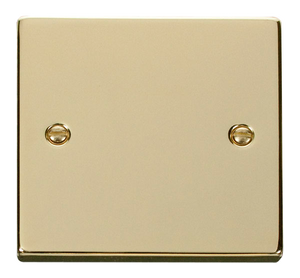 Click® Scolmore Deco® VPBR060 1 Gang Blank Plate Polished Brass  Insert