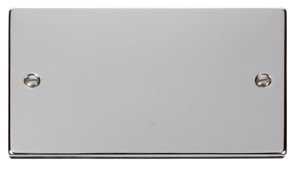 Click® Scolmore Deco® VPCH061 2 Gang Blank Plate Polished Chrome  Insert