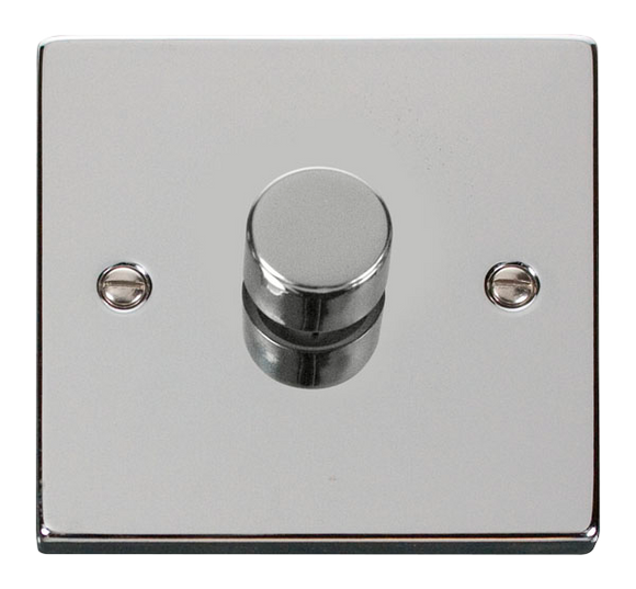 Click® Scolmore Deco® VPCH140 1 Gang 2 Way 400Va Dimmer Switch Polished Chrome  Insert