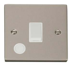Click® Scolmore Deco® VPPN022WH 20A DP Switch Pearl Nickel White Insert