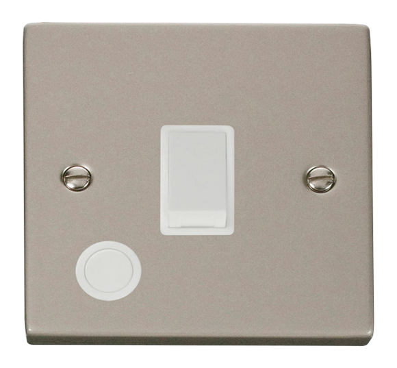 Click® Scolmore Deco® VPPN022WH 20A DP Switch Pearl Nickel White Insert