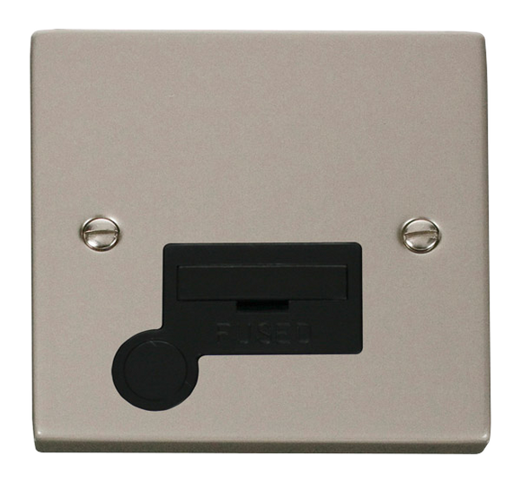 Click® Scolmore Deco® VPPN050BK 13A Fused Connection Unit Pearl Nickel Black Insert