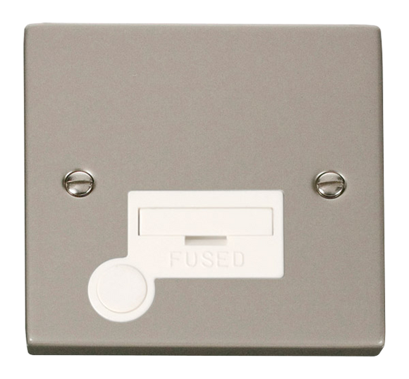 Click® Scolmore Deco® VPPN050WH 13A Fused Connection Unit Pearl Nickel White Insert