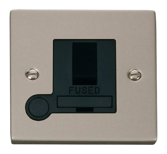 Click® Scolmore Deco® VPPN051BK 13A DP Switched Fused Connection Unit Pearl Nickel Black Insert