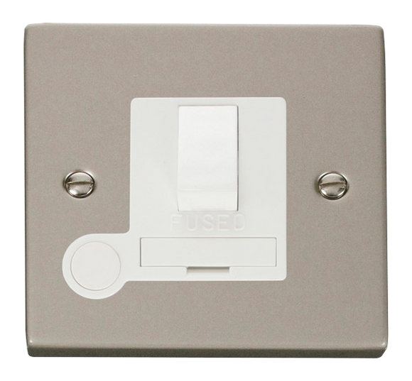 Click® Scolmore Deco® VPPN051WH 13A DP Switched Fused Connection Unit Pearl Nickel White Insert