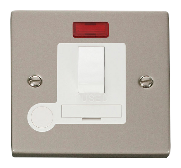 Click® Scolmore Deco® VPPN052WH 13A DP Switched Fused Connection Unit With Neon Pearl Nickel White Insert