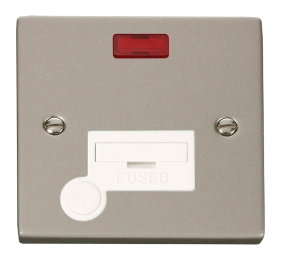 Click® Scolmore Deco® VPPN053WH 13A Fused Connection Unit With Neon Pearl Nickel White Insert