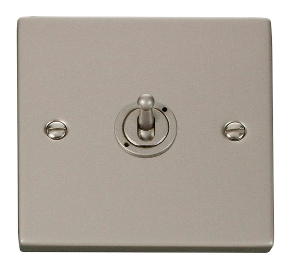 Click® Scolmore Deco® VPPN421 10AX 1 Gang 2 Way Toggle Switch Pearl Nickel  Insert