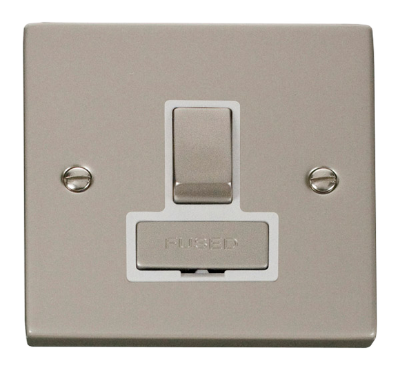 Click® Scolmore Deco® VPPN751WH 13A Ingot DP Switched Fused Connection Unit Pearl Nickel White Insert