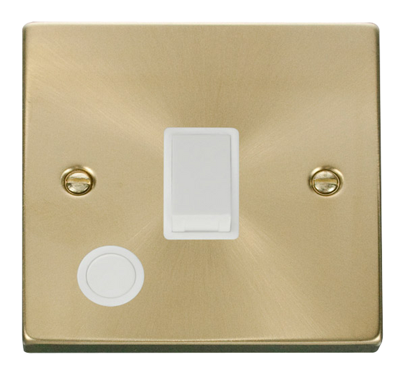 Click® Scolmore Deco® VPSB022WH 20A DP Switch Satin Brass White Insert