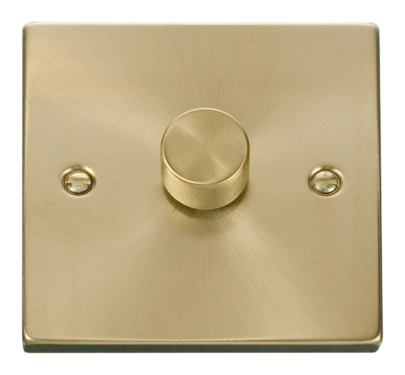 Click® Scolmore Deco® VPSB161 1 Gang 2 Way 100W Dimmer Switch Satin Brass  Insert