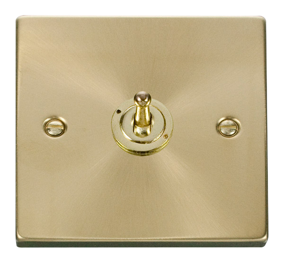 Click® Scolmore Deco® VPSB421 10AX 1 Gang 2 Way Toggle Switch Satin Brass  Insert