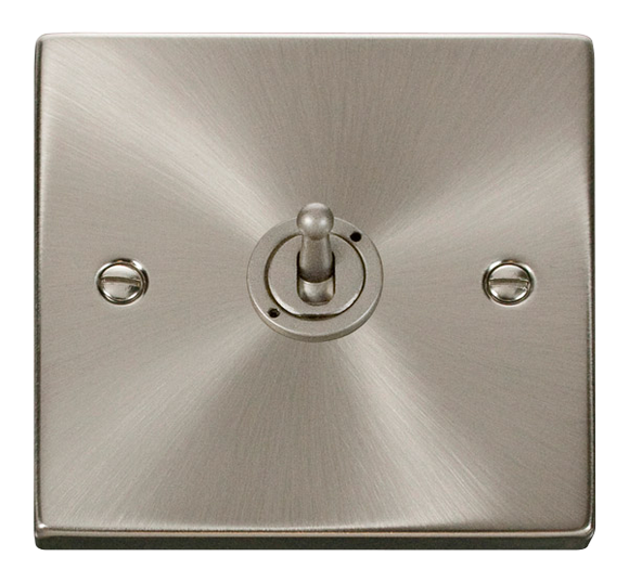 Click® Scolmore Deco® VPSC421 10AX 1 Gang 2 Way Toggle Switch Satin Chrome  Insert