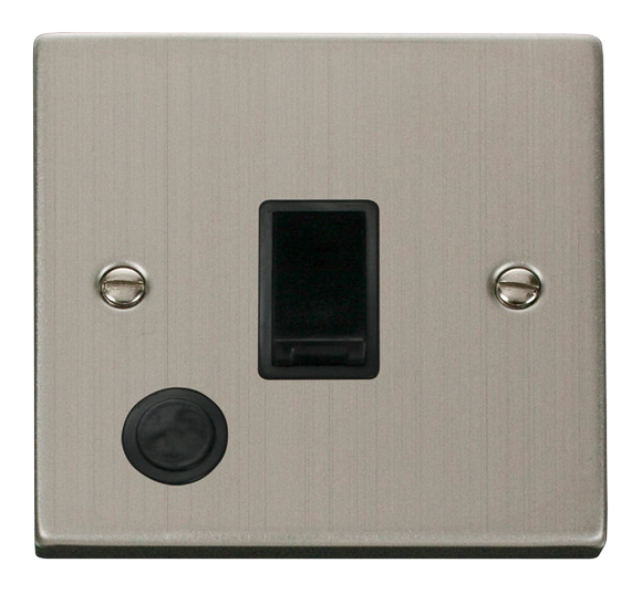 Click® Scolmore Deco® VPSS022BK 20A DP Switch Stainless Steel Black Insert