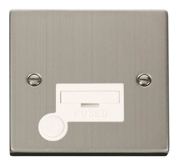 Click® Scolmore Deco® VPSS050WH 13A Fused Connection Unit Stainless Steel White Insert
