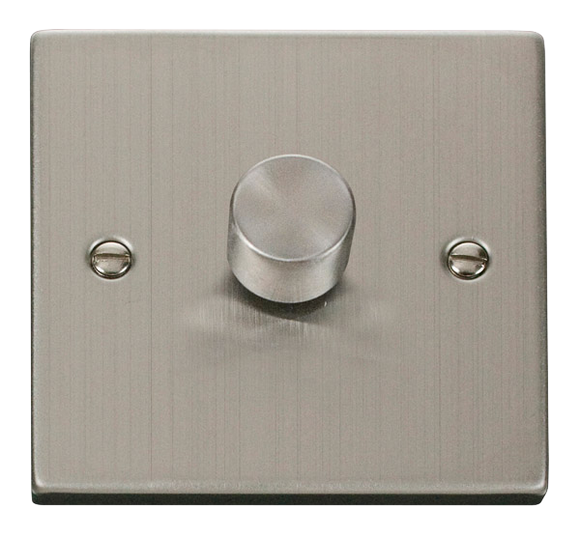 Click® Scolmore Deco® VPSS140 1 Gang 2 Way 400Va Dimmer Switch Stainless Steel  Insert