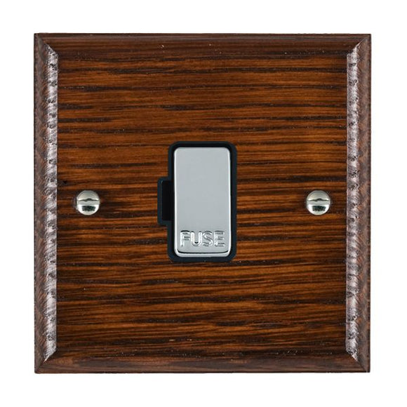 Hamilton WOAFOBC-B Woods Ovolo Antique Mahogany 1 gang 13A Fuse Only Bright Chrome/Black Insert
