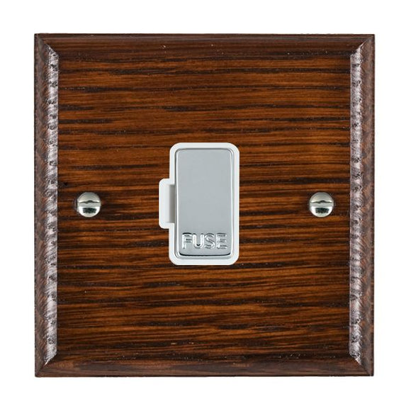 Hamilton WOAFOBC-W Woods Ovolo Antique Mahogany 1 gang 13A Fuse Only Bright Chrome/White Insert
