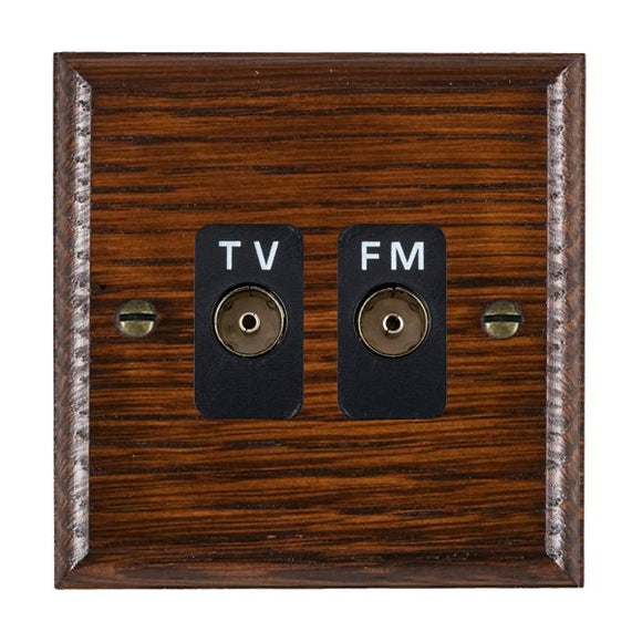 Hamilton WOATVFMB Woods Ovolo Antique Mahogany Isolated TV/FM Diplexer 1in/2out Black Insert