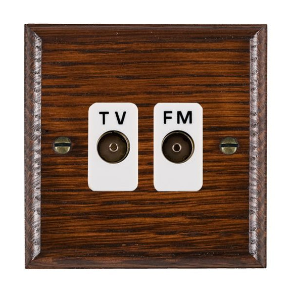 Hamilton WOATVFMW Woods Ovolo Antique Mahogany Isolated TV/FM Diplexer 1in/2out White Insert