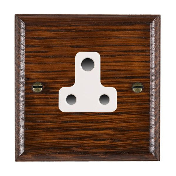 Hamilton WOAUS5W Woods Ovolo Antique Mahogany 1 gang 5A Unswitched Socket White Insert