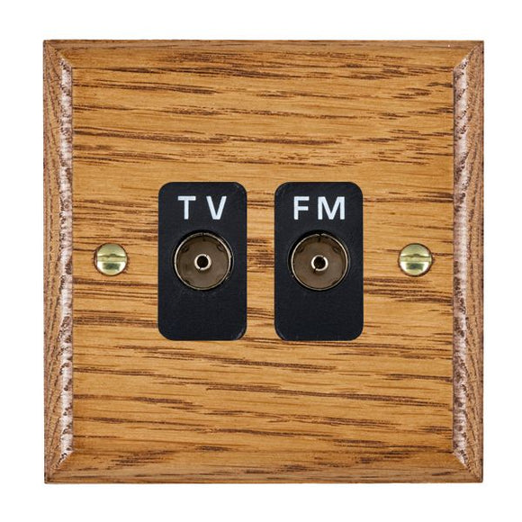 Hamilton WOMTVFMB Woods Ovolo Medium Oak Isolated TV/FM Diplexer 1in/2out Black Insert
